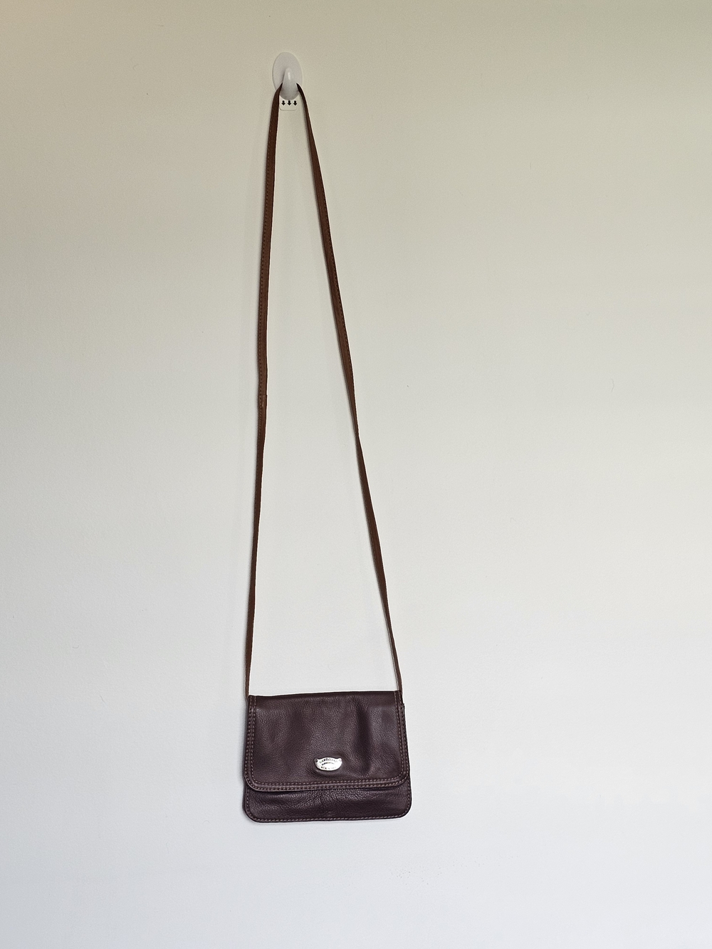 L'Artigiano Sorrentino Genuine Leather Crossbody Bag Brown Made in Italy